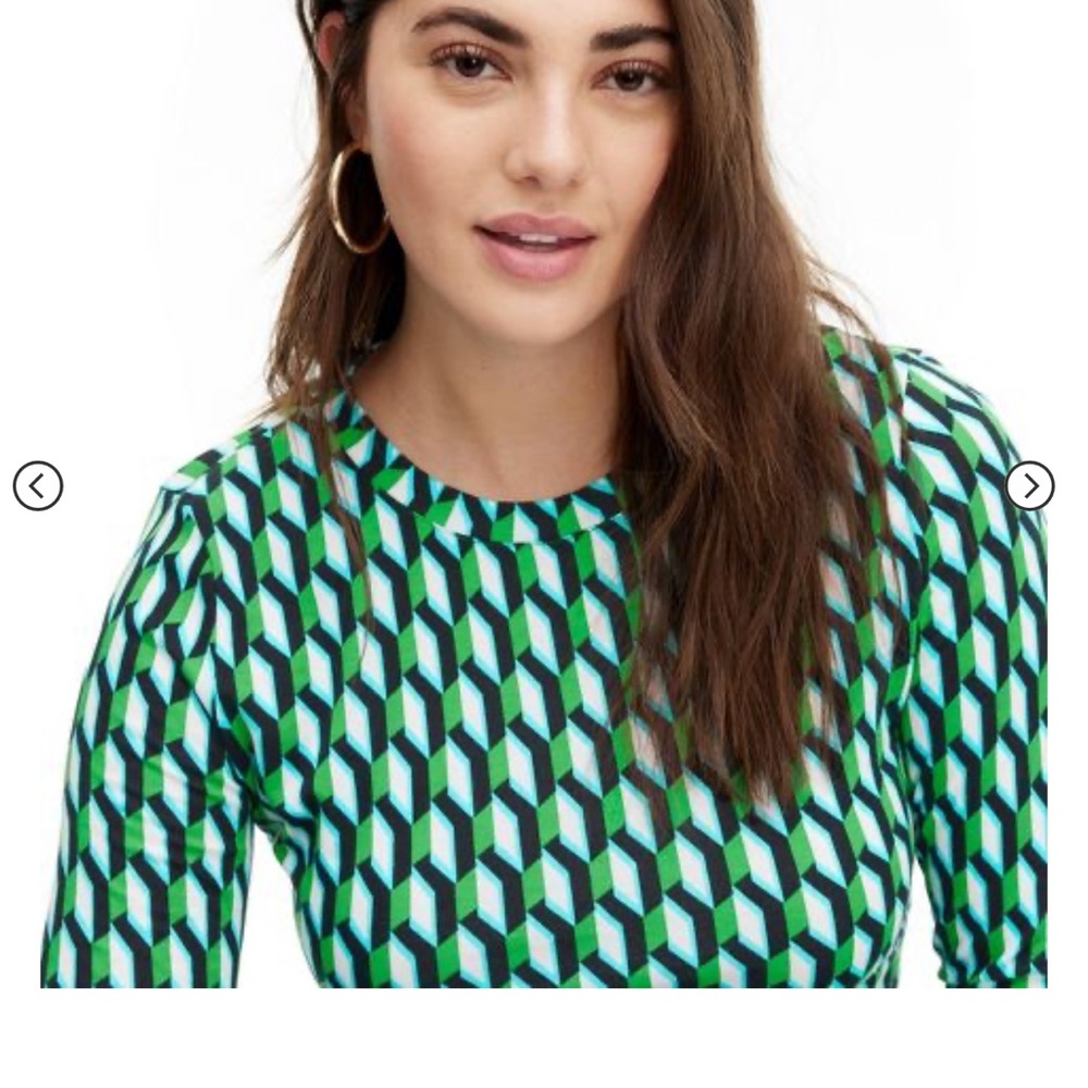 DVF for Target Diane von furstenberg green crewneck arrow top